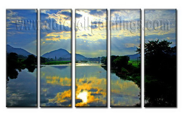 Modern Oil Paintings on canvas setting sun painting -set08003