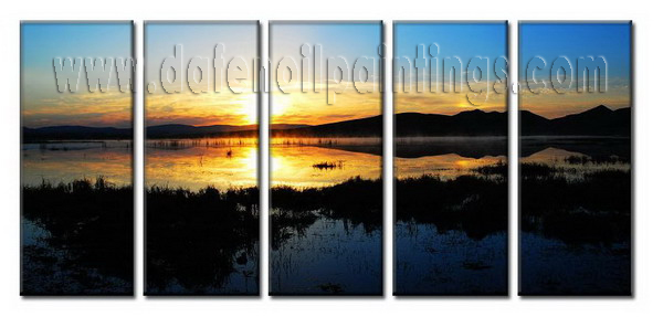 Modern Oil Paintings on canvas sunglow painting -set08005