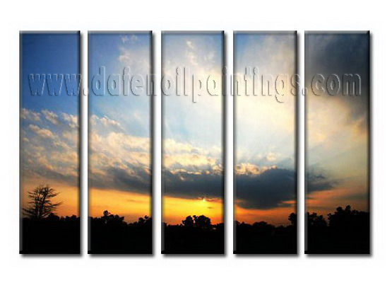 Modern Oil Paintings on canvas sunglow painting -set08006