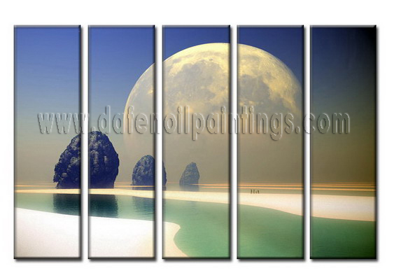 Modern Oil Paintings on canvas setting sun painting -set08031