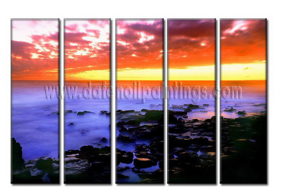 Modern Oil Paintings on canvas sunglow painting -set08033