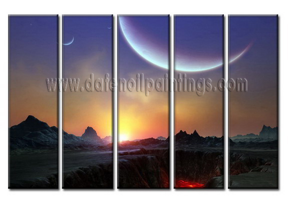 Modern Oil Paintings on canvas sunglow painting -set08037