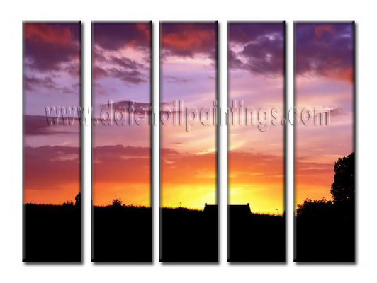 Modern Oil Paintings on canvas sunglow painting -set08042