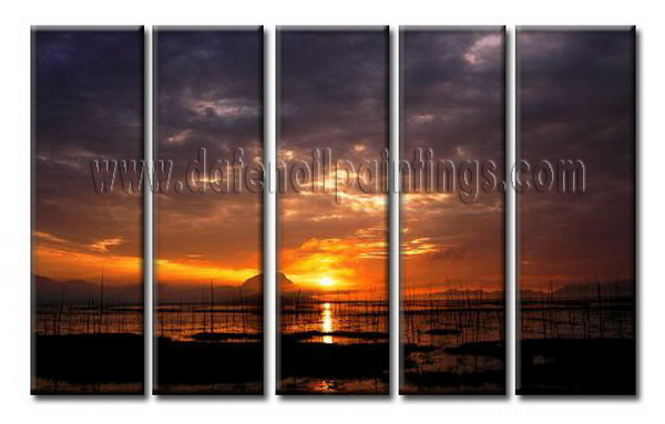 Modern Oil Paintings on canvas sunglow painting -set08051