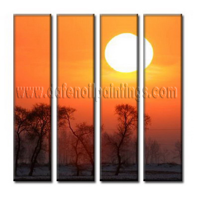 Modern Oil Paintings on canvas setting sun painting -set08056