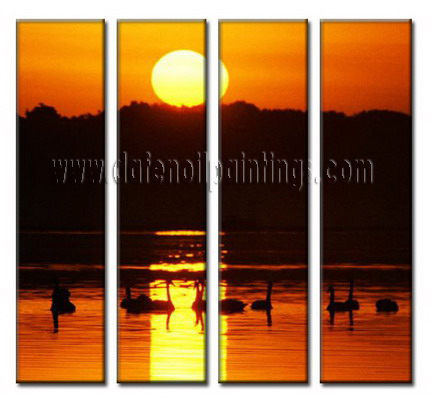 Modern Oil Paintings on canvas sunglow painting -set08057