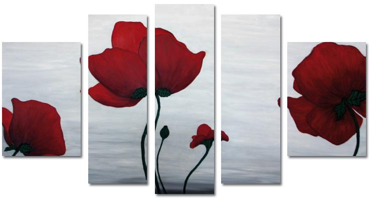 Modern Oil Paintings on canvas flower painting -set08141