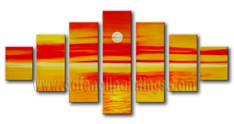 Modern sunset glow oil painting