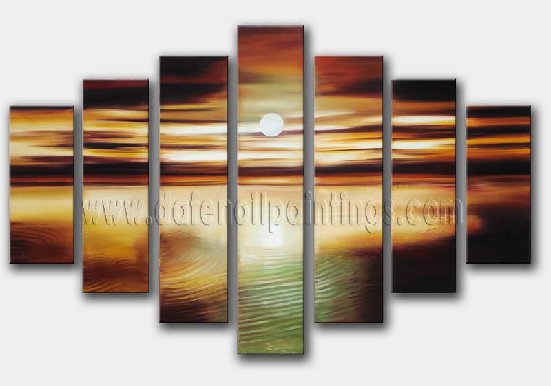 Modern sunset glow oil painting