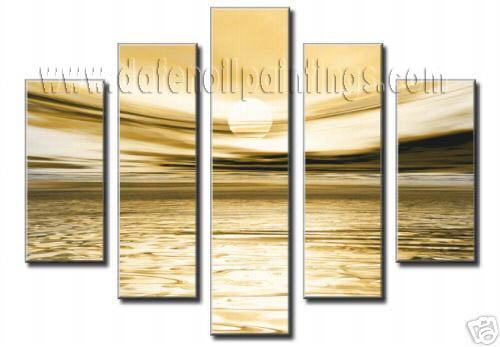 Modern Oil Paintings on canvas sunset glow painting -set08155