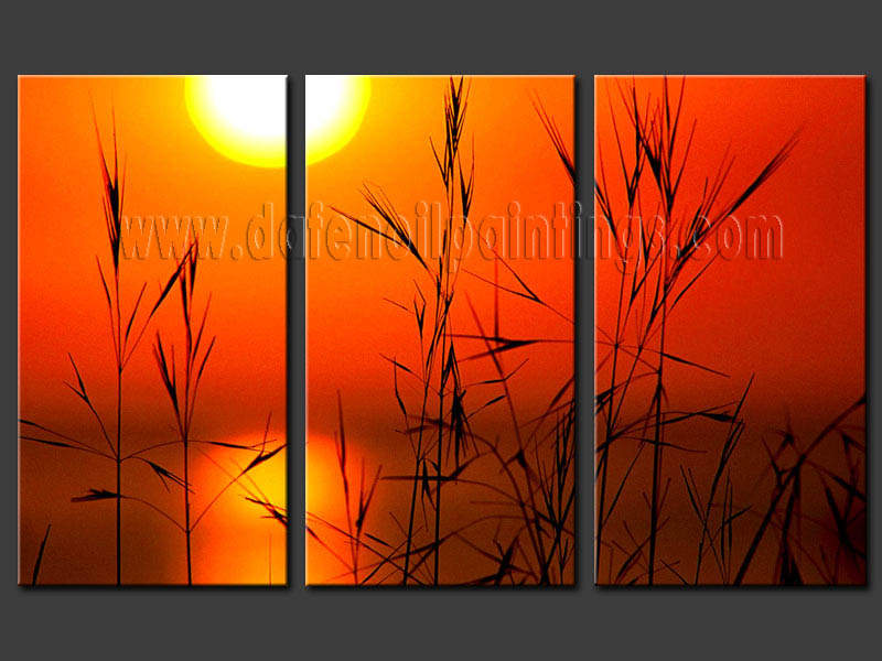 Modern sunset glow oil painting