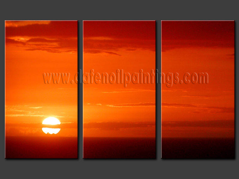 Modern sunset glow oil painting