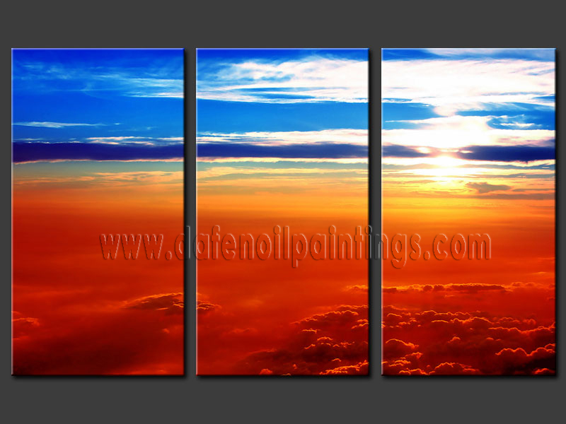 Modern sunset glow oil painting