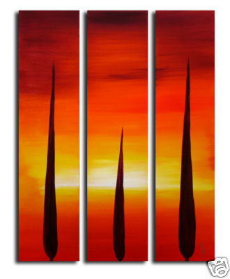 Modern Oil Paintings on canvas tree painting -set09031