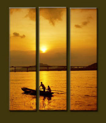 Modern Oil Paintings on canvas sunrise painting -set10036