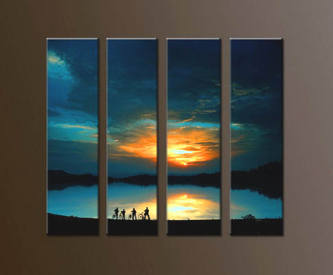 Modern sunrise oil painting