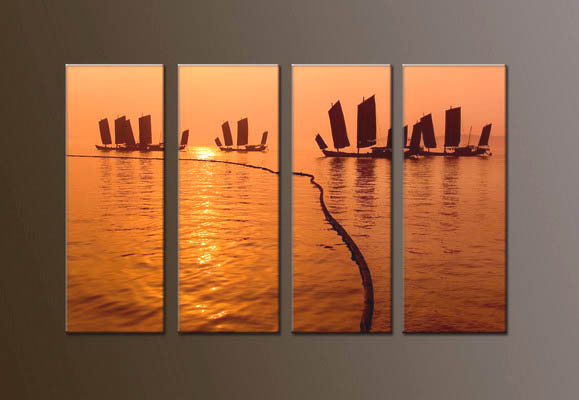 Modern Oil Paintings on canvas sunrise painting -set10048 - Click Image to Close