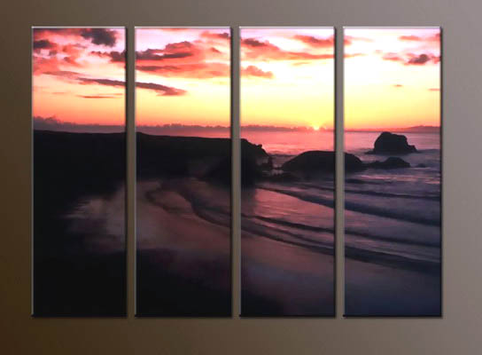 Modern sunrise oil painting