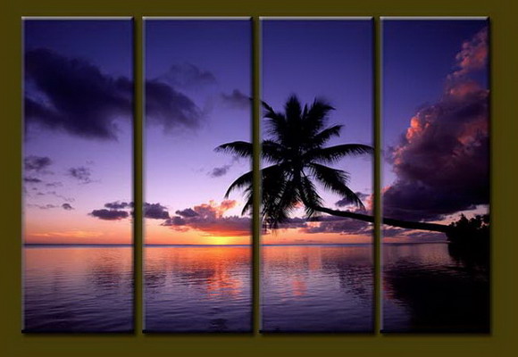 Modern Oil Paintings on canvas sunrise painting -set10068