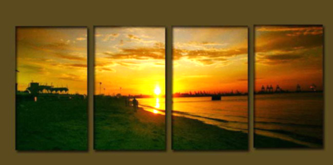 Modern Oil Paintings on canvas sunrise painting -set10081