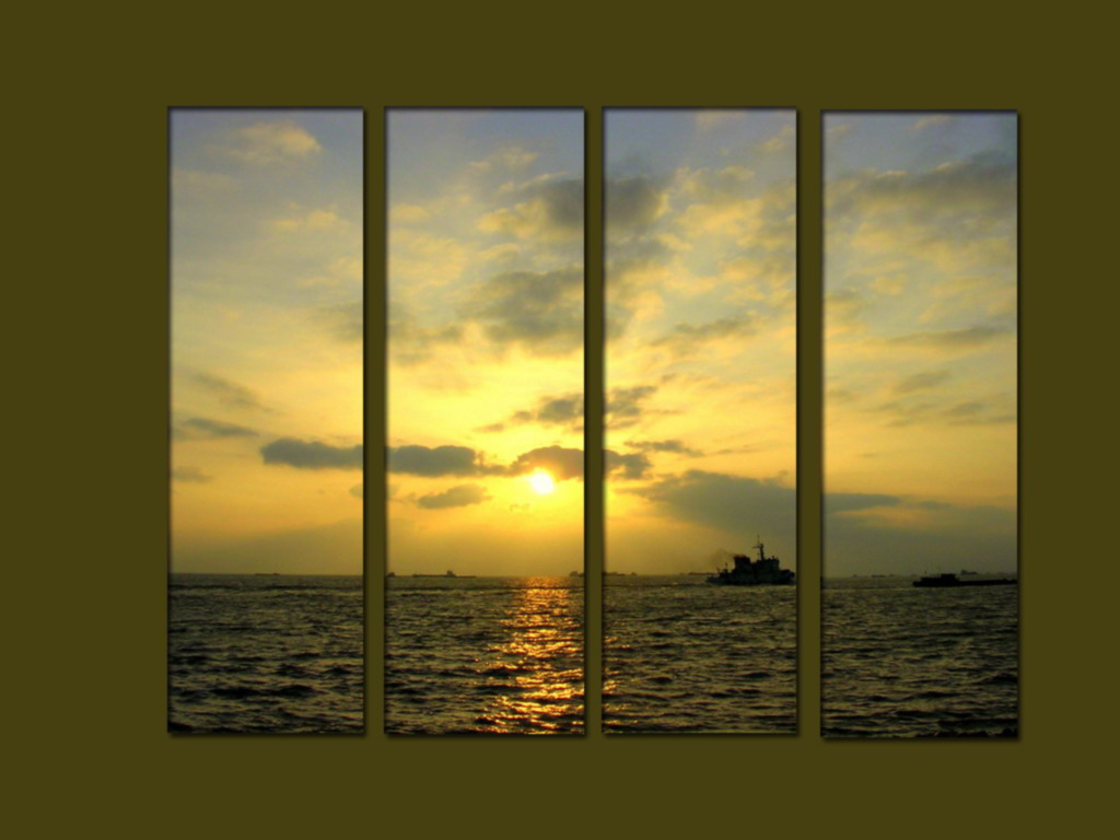 Modern Oil Paintings on canvas sunrise painting -set10089