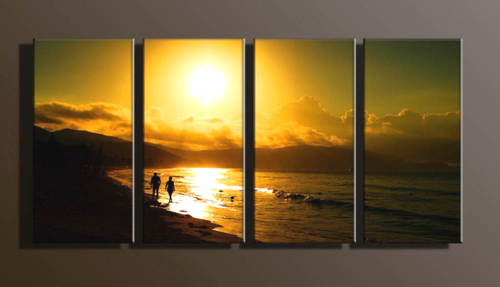 Modern Oil Paintings on canvas sunrise painting -set10102