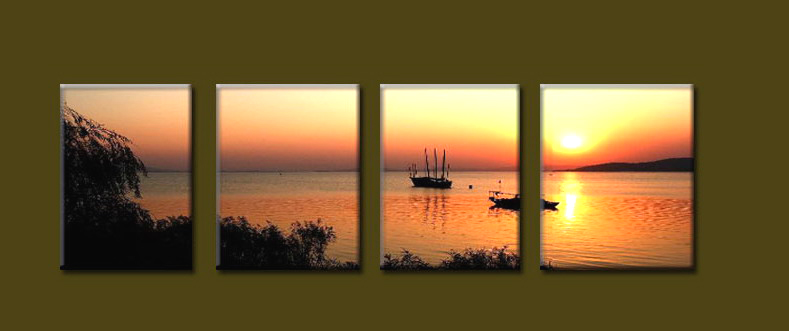 Modern Oil Paintings on canvas sunrise painting -set10106