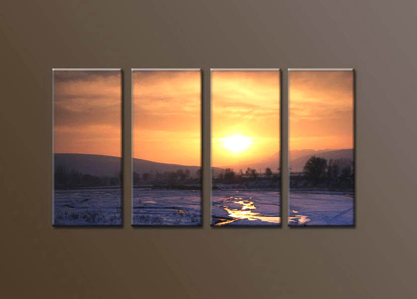 Modern Oil Paintings on canvas sunglow painting -set10118