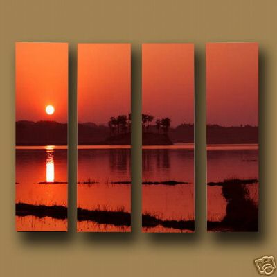 Modern Oil Paintings on canvas sunglow painting -set10121