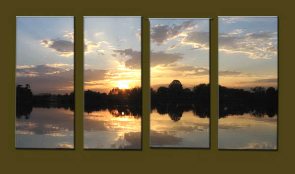 Modern Oil Paintings on canvas sunrise painting -set10130