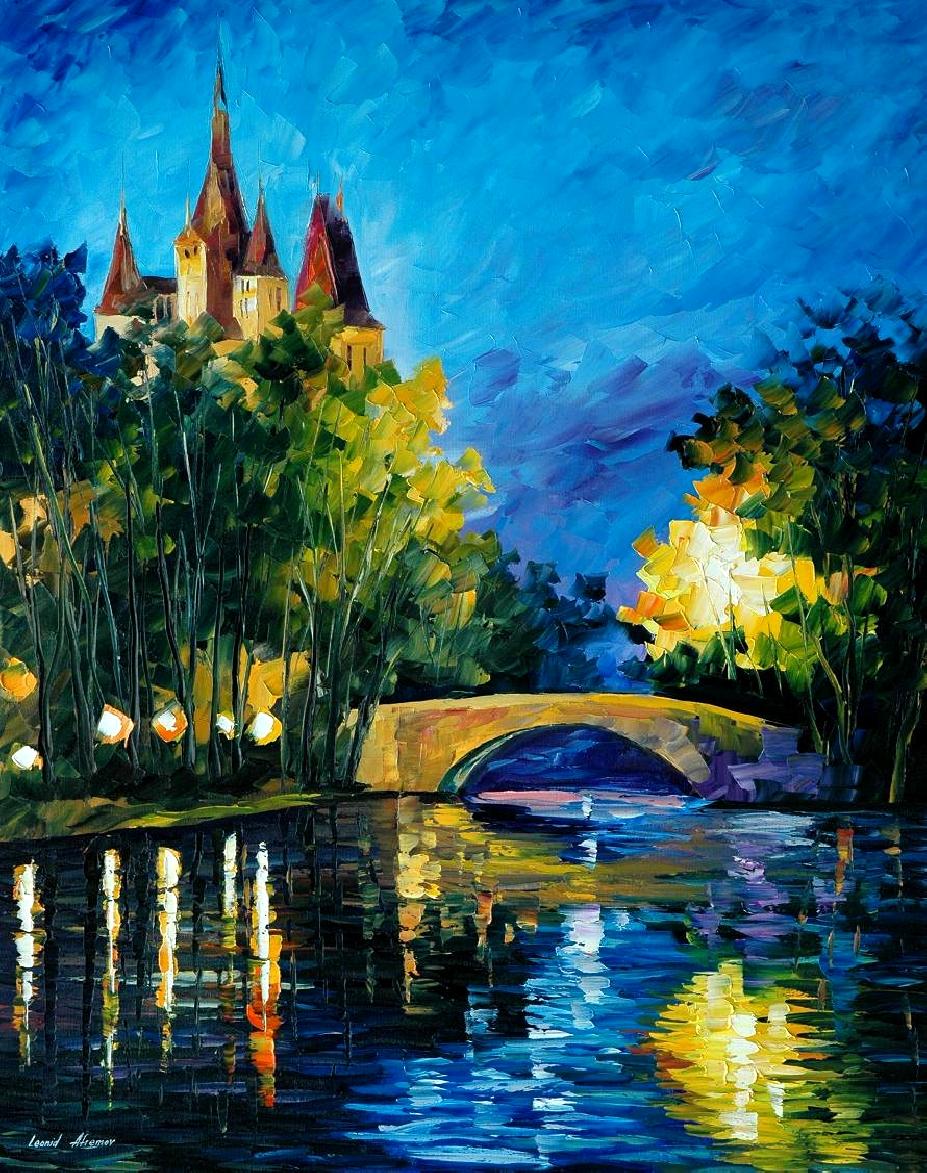 Modern impressionism palette knife oil painting City009