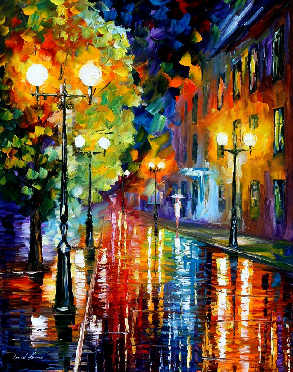 Modern impressionism palette knife oil painting City025