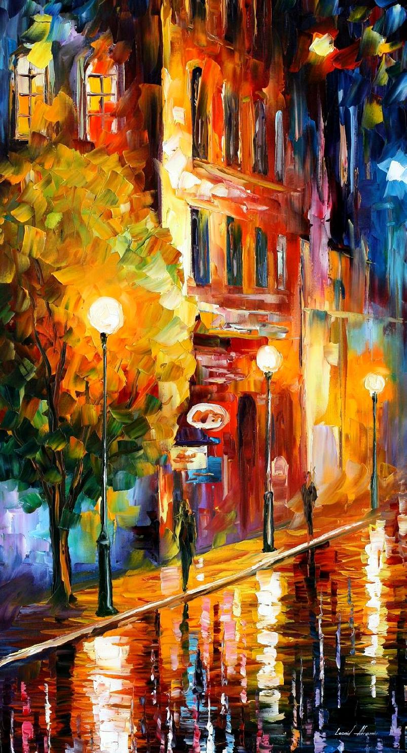 Modern impressionism palette knife oil painting City033