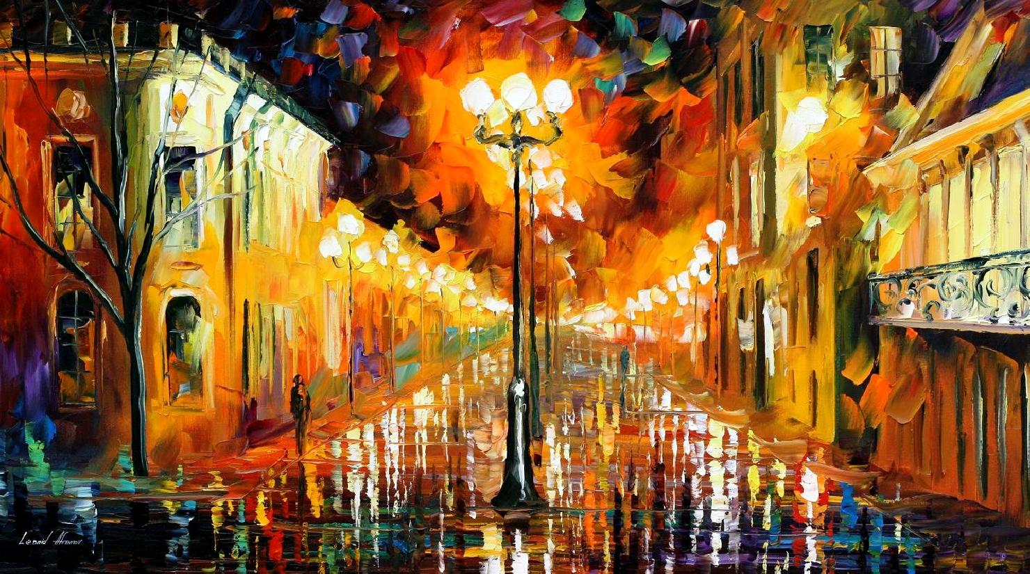 Modern impressionism palette knife oil painting City035 - Click Image to Close