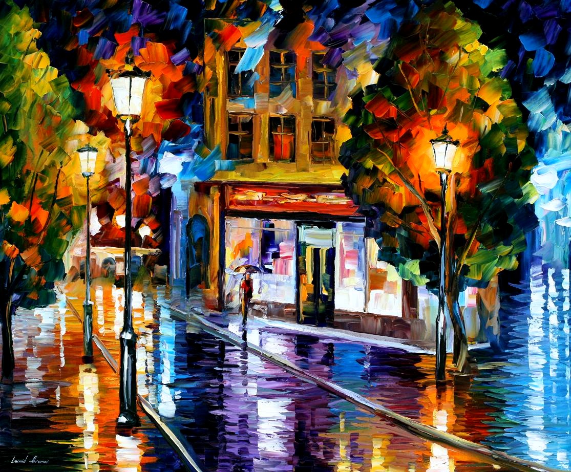 Modern impressionism palette knife oil painting City039