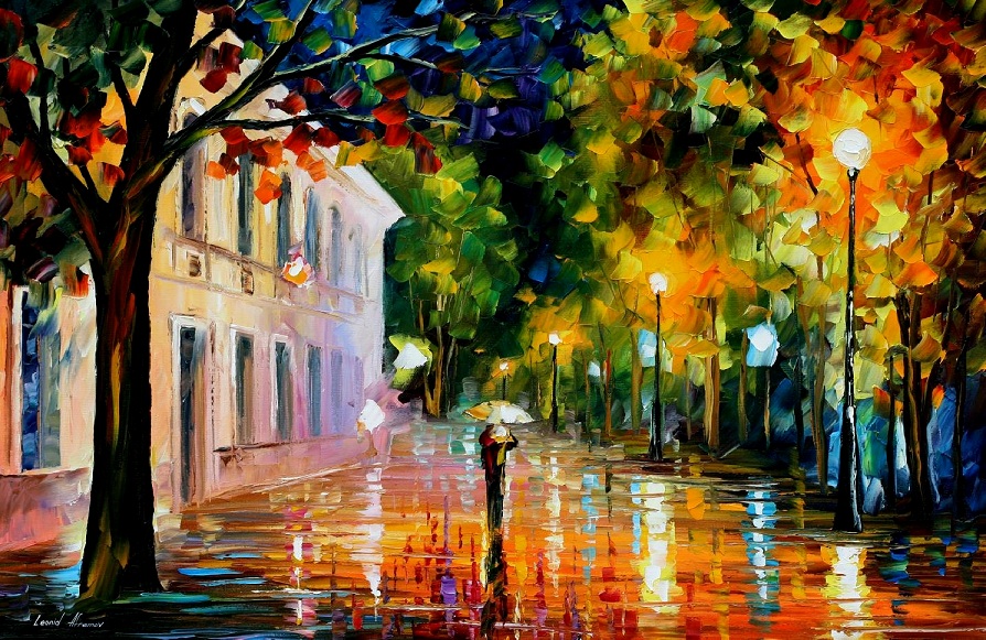 Modern impressionism palette knife oil painting City042