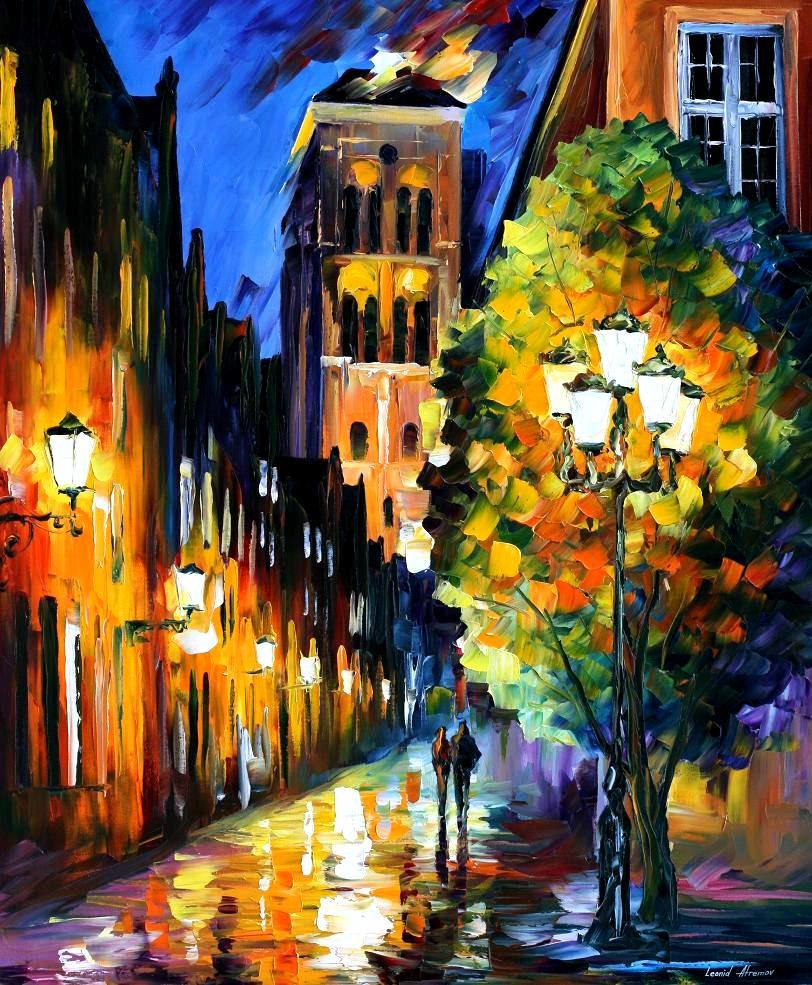 Modern impressionism palette knife oil painting City075