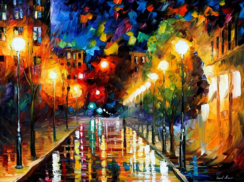 Modern impressionism palette knife oil painting City082