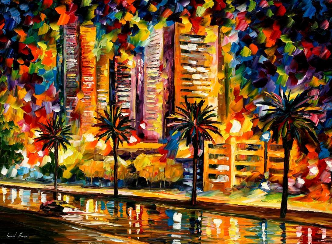 Modern impressionism palette knife oil painting