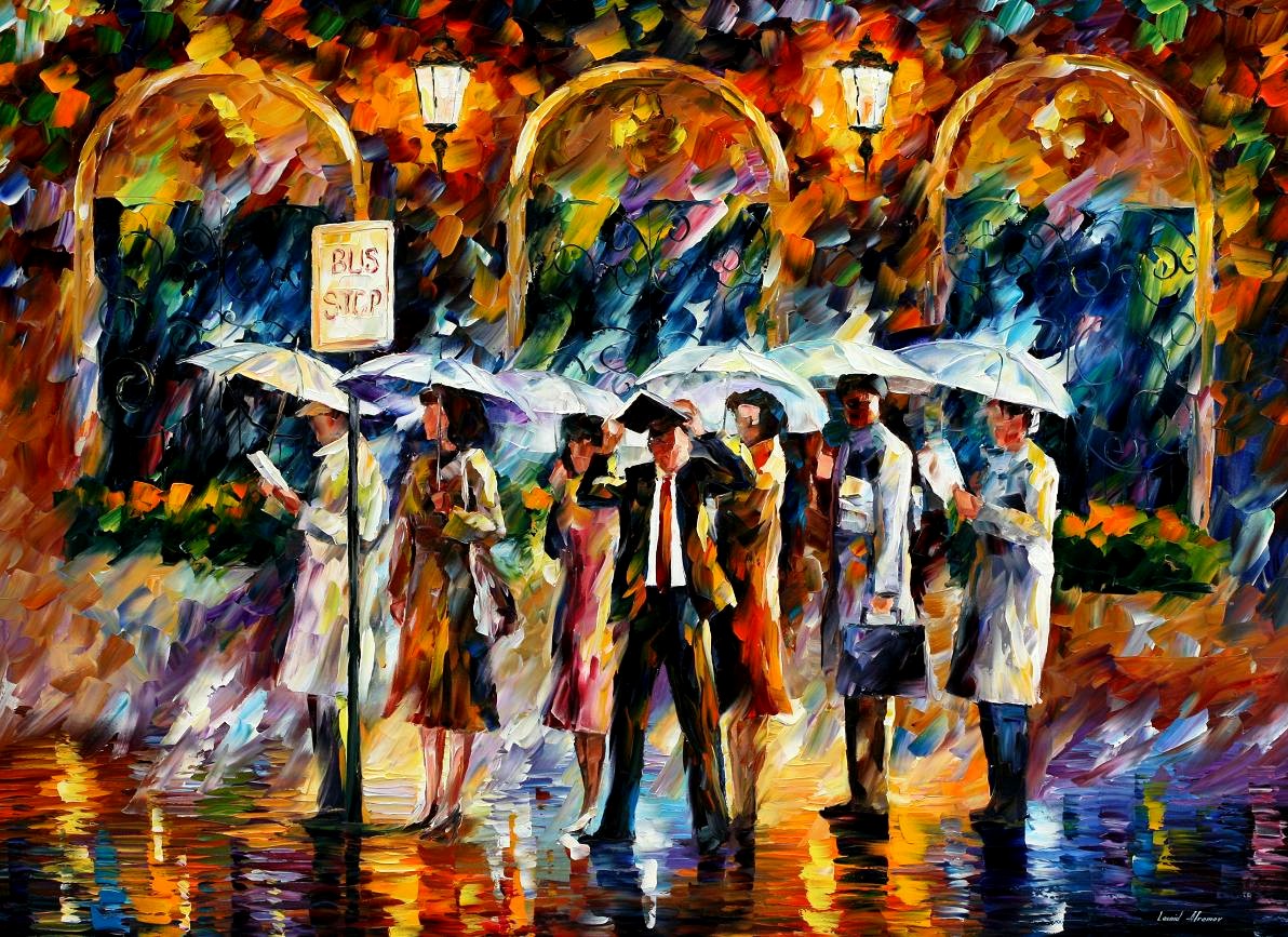 Modern impressionism palette knife oil painting kp15018