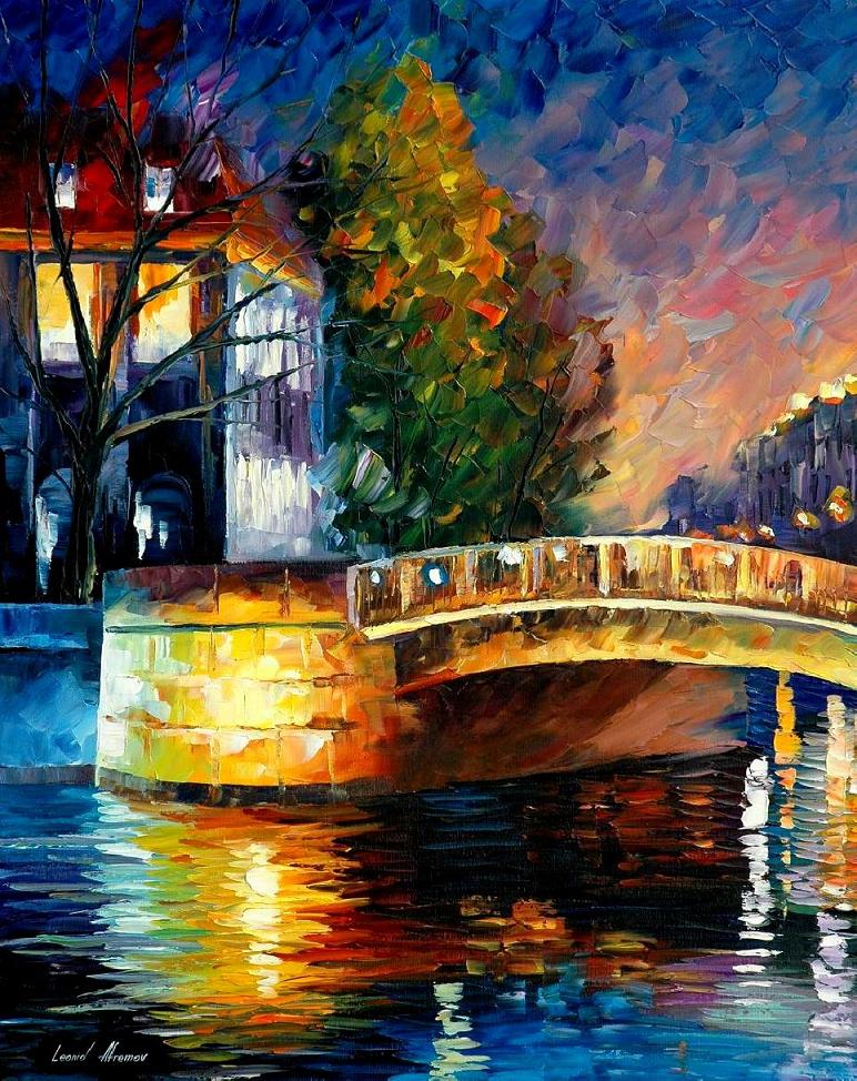 Modern impressionism palette knife oil painting kp15052