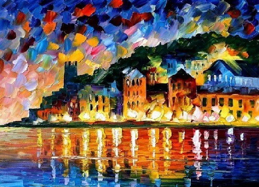 Modern impressionism palette knife oil painting kp15096