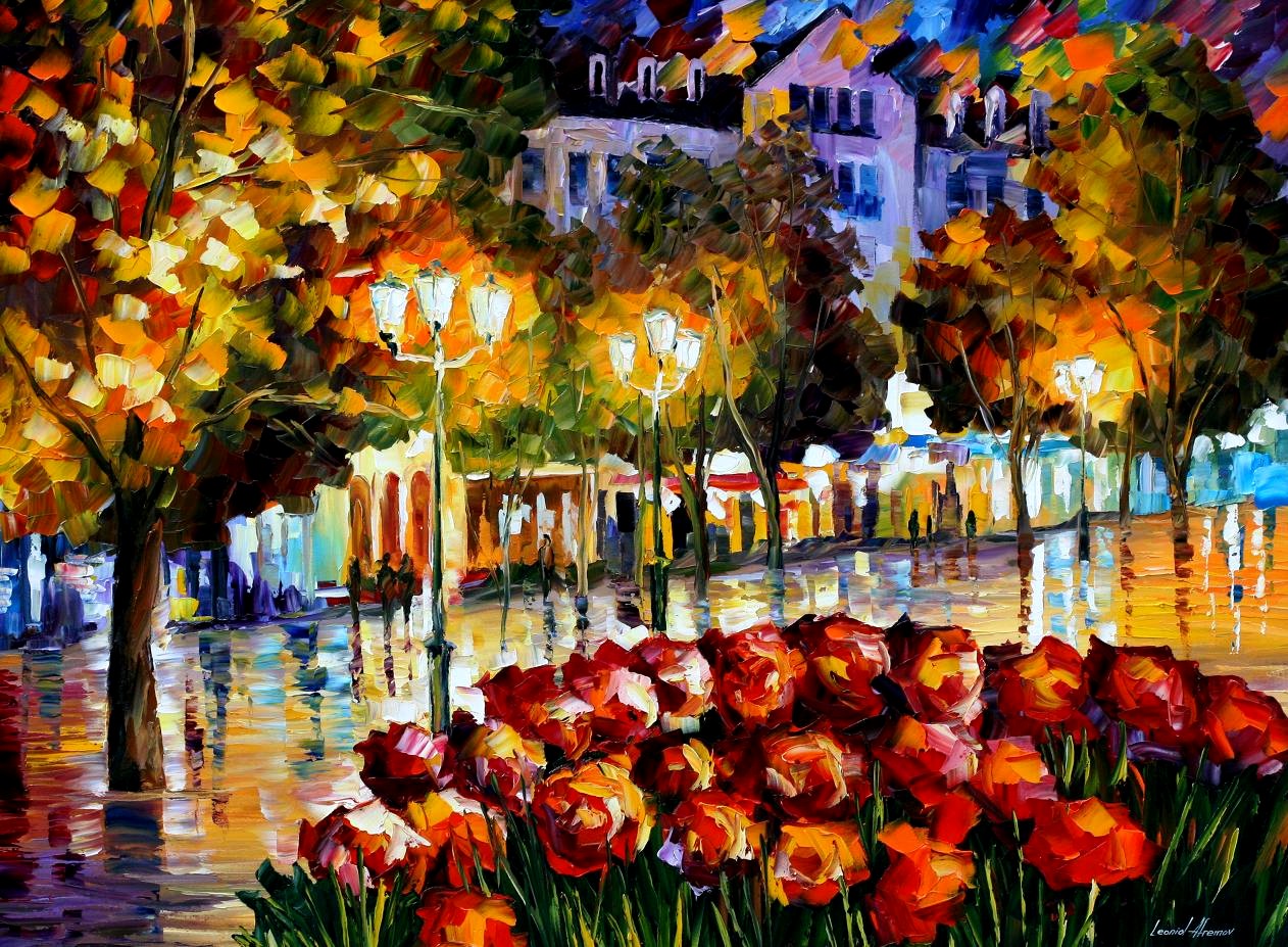 Modern impressionism palette knife oil painting kp15113