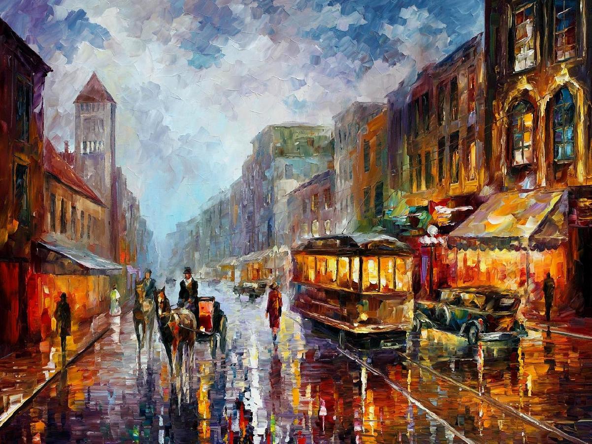 Modern impressionism palette knife oil painting