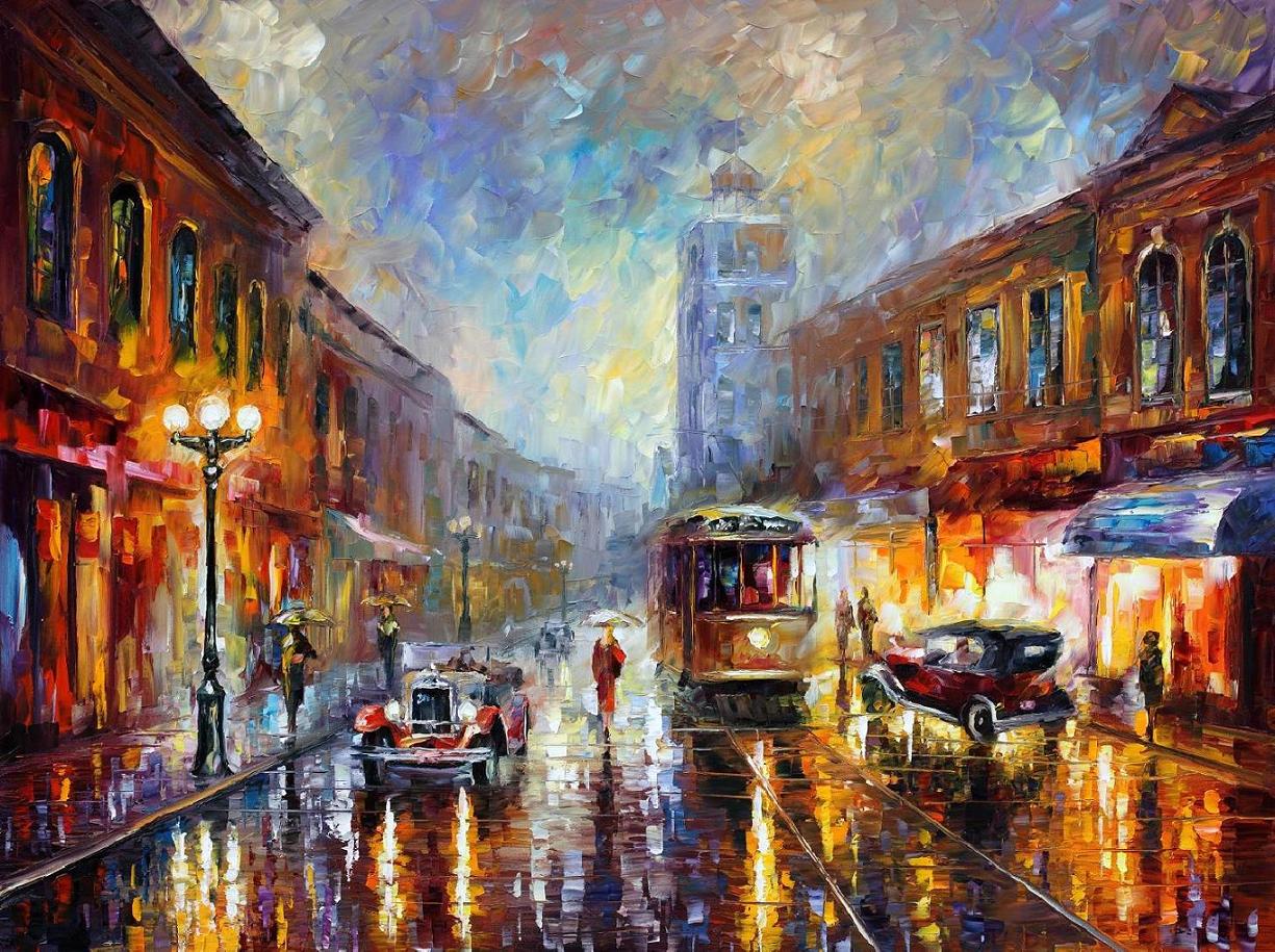 Modern impressionism palette knife oil painting