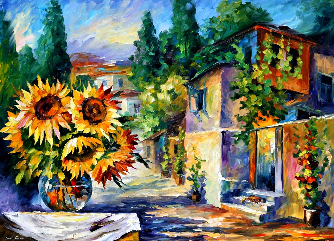 Modern impressionism palette knife oil painting