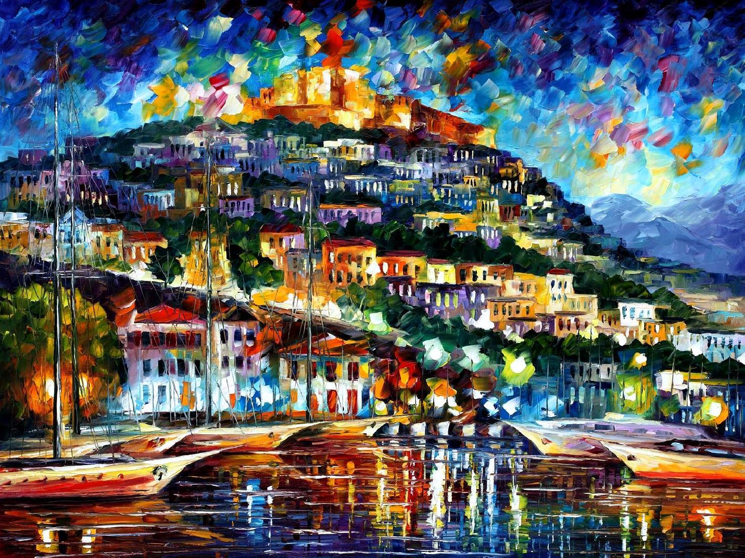 Modern impressionism palette knife oil painting kp15154