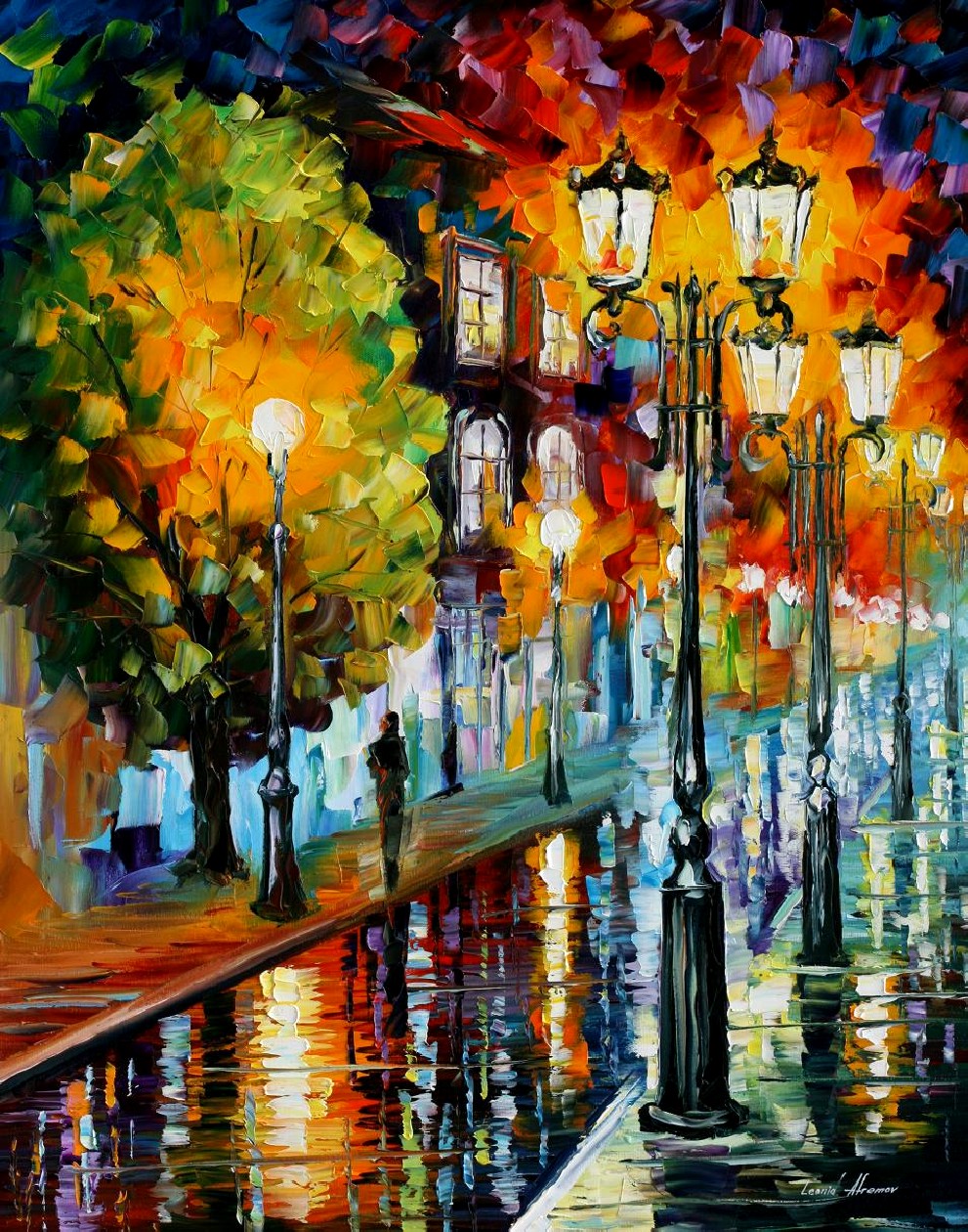 Modern impressionism palette knife oil painting kp15226