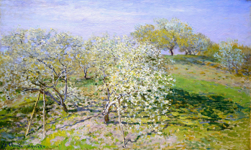 Cloude Monet COil Paintings Apple Trees in Bloom 1873 - Click Image to Close