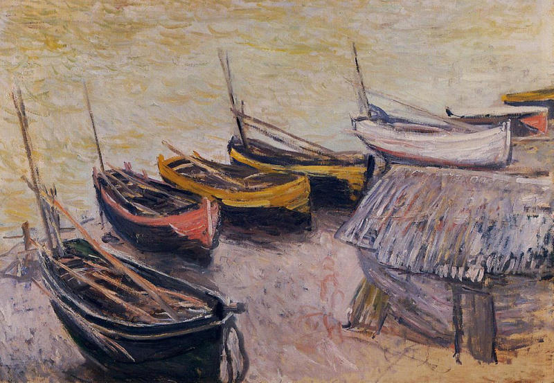 Monet Oil Paintings Boats on the Beach 1883